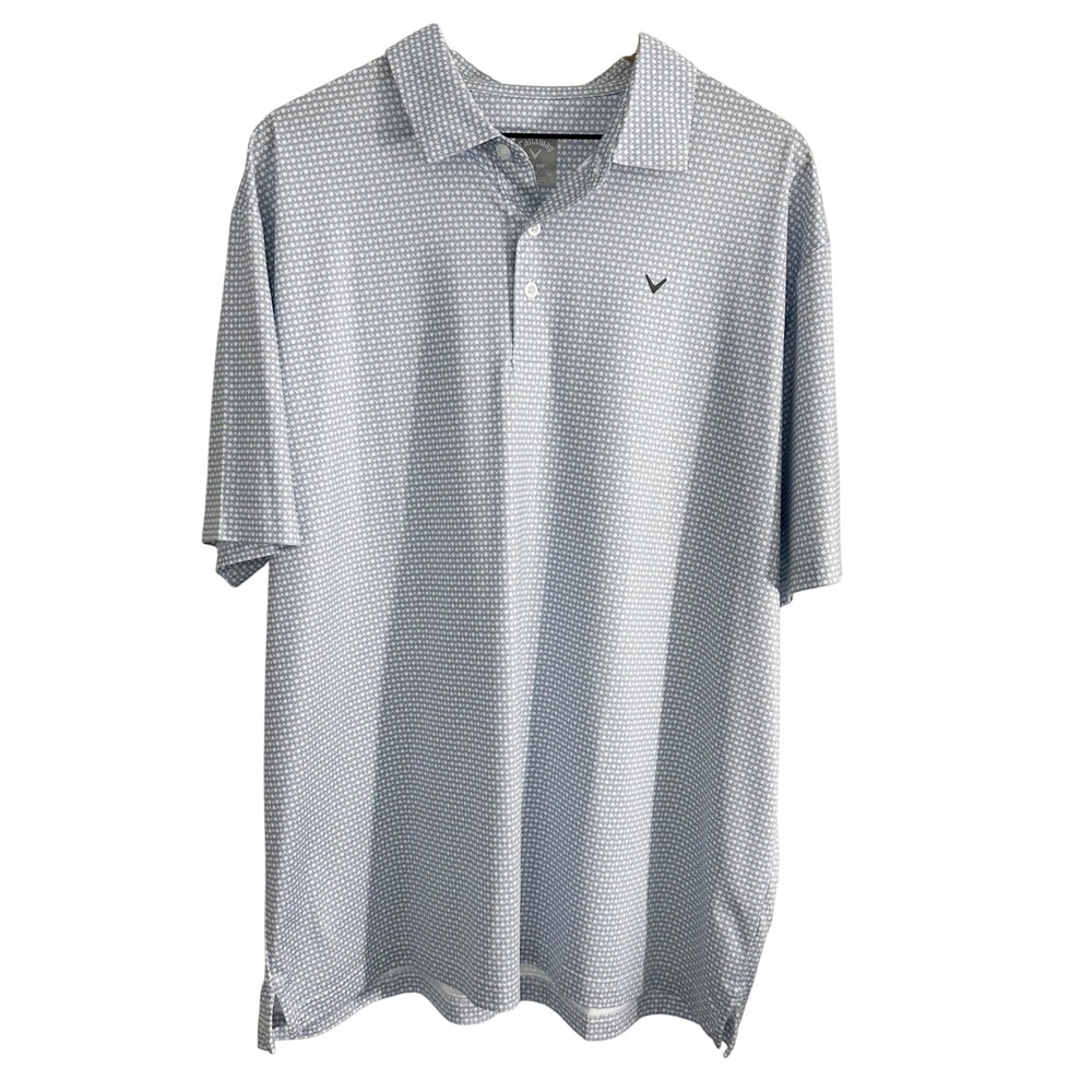 Callaway Pti-Dri Golf Polo Collared Casual Shirt Top Blue White Extra Large‎